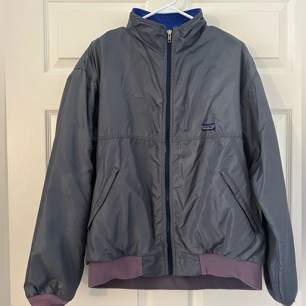 Vintage Patagonia Bomber Fleece Lined Jacket L Grey